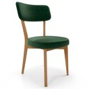 Ver imagem 1 de Cadeira Decorativa Estofada Sala Jantar Base Madeira Roy L02 Couríssimo Verde Musgo - Lyam Decor