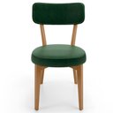 Ver imagem 3 de Cadeira Decorativa Estofada Sala Jantar Base Madeira Roy L02 Couríssimo Verde Musgo - Lyam Decor