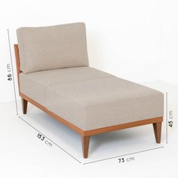 Sofá 2 Lugares e 1 Chaise Boreal CabeCasa MadeiraMadeira - 3