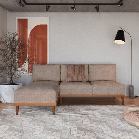 Sofá 2 Lugares e 1 Chaise Boreal CabeCasa MadeiraOriginals