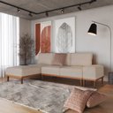 Ver imagem 1 de Sofá 2 Lugares 1 Chaise e 1 Puff Boreal CabeCasa MadeiraOriginals