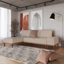 Ver imagem 1 de Sofá 2 Lugares 1 Chaise e 1 Puff Boreal CabeCasa MadeiraOriginals