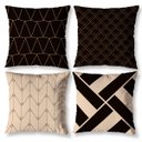 Ver imagem 2 de Kit 4 Almofadas Cheias 40cm X 40cm Decorativas Estampadas Digital Sala Sofá Quarto Geo Bege