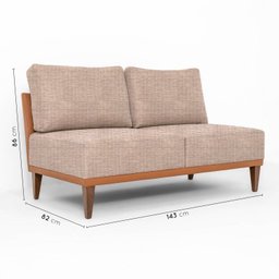 Sofá 2 Lugares 1 Chaise e 1 Puff Boreal CabeCasa MadeiraMadeira - 2
