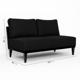 Sofá 2 Lugares 1 Chaise e 1 Puff Boreal CabeCasa MadeiraMadeira - 2