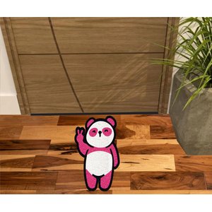 Tapete Ursinho Cor Pink 80x40 Cm para Salas Quartos e Porta de Entradas