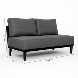 Sofá 2 Lugares 1 Chaise e 1 Puff Boreal CabeCasa MadeiraMadeira - 2