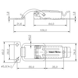 Fecho de Ação Rápida Fp602-d4 Zincado Metal Fecho - 2