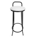 Ver imagem 2 de Banqueta Alta Drink New de Metal Estofada Banco Alto para Cozinha Bar Balcão Preta Assento Branco