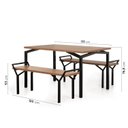 Ver imagem 4 de Conjunto Soho Mesa Industrial 4 lugares com 2 Bancos 2 Lugares 120cm CabeCasa MadeiraOriginals
