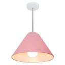 Ver imagem 1 de Lustre Pendente Cone Md-4078 Cúpula em Tecido 25/40x15cm Rosa Bebê - Bivolt