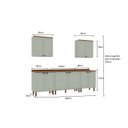 Ver imagem 6 de Cozinha Completa 5 Peças 100% MDF 2 Armários Aéreos e 3 Balcões com Tampo Iluminata Verde Mint e Ébano