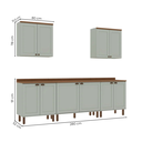 Ver imagem 3 de Cozinha Completa Modulada 5 Peças 100% MDF 2 Armários Aéreos e 3 Balcões com Tampo Iluminata Verde Mint e Ébano