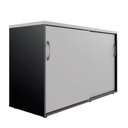 Ver imagem 5 de Armário Organizador 140cm 2 Portas de Correr Escritório F5 Cor:cinza Sagrado com Preto