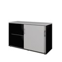 Ver imagem 6 de Armário Organizador 140cm 2 Portas de Correr Escritório F5 Cor:cinza Sagrado com Preto