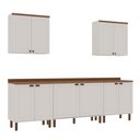 Ver imagem 2 de Cozinha Completa Modulada 5 Peças 3 Balcões 2 Armários Aéreos Iluminata Branco/Ébano