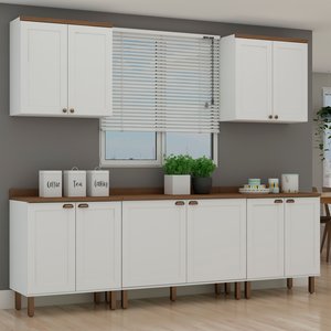 Cozinha Completa 5 Peças 3 Balcões 2 Armários Aéreos Iluminata 