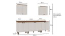 Ver imagem 4 de Cozinha Completa Modulada 5 Peças 3 Balcões 2 Armários Aéreos Iluminata Branco/Ébano