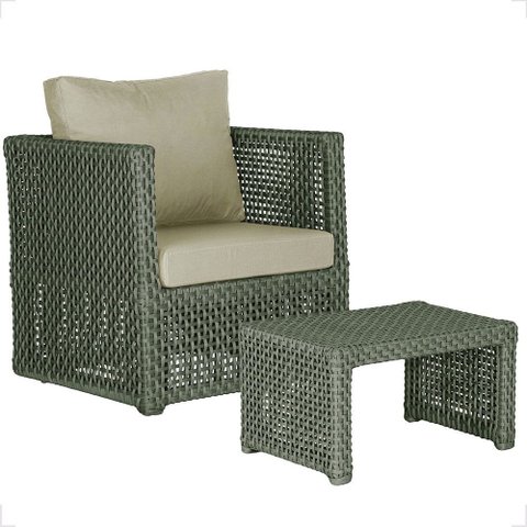 Mesa Centro e 1 Poltrona Madri Corda Náutica Estofado 7 Trama Original