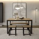 Ver imagem 1 de Conjunto Concept Mesa 135x90cm 1 Banco 2 Lugares 120cm e 2 Banquetas CabeCasa MadeiraOriginals