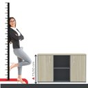 Ver imagem 6 de Armário Credenza 2 Portas Pivotante P25 Cinza/Grafito/Castanheira Marrom