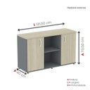 Ver imagem 4 de Armário Credenza 2 Portas Pivotante P25 Cinza/Grafito/Castanheira Marrom