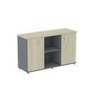 Ver imagem 3 de Armário Credenza 2 Portas Pivotante P25 Cinza/Grafito/Castanheira Marrom