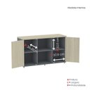 Ver imagem 5 de Armário Credenza 2 Portas Pivotante P25 Cinza/Grafito/Castanheira Marrom