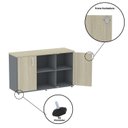 Ver mais imagens de Armário Credenza 2 Portas Pivotante P25 Cinza/Grafito/Castanheira Marrom