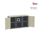 Ver imagem 7 de Armário Credenza 2 Portas Pivotante P25 Cinza/Grafito/Castanheira Marrom