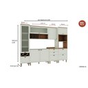 Ver imagem 7 de Cozinha Completa Modulada 6 Peças 100% MDF com Balcão para Pia, Torre Quente e Cristaleira com Garrafeiro Iluminata Verde Mint e Ébano
