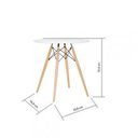 Ver imagem 2 de Conjunto Mesa Redonda Chanfrada Branca Eames 70cm com 2 Cadeiras Branca Kaila Dsw - La Mobilia