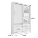 Ver imagem 2 de Guarda Roupa Casal Meridian com Espelho 2 Portas 6 Gavetas sem Pés - D Doro Cinamomo