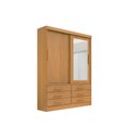 Ver imagem 1 de Guarda Roupa Casal Meridian com Espelho 2 Portas 6 Gavetas sem Pés - D Doro Cinamomo