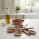 Ver imagem 5 de Kit 6 Colheres de Pau 30 Cm em Madeira Artesanal Teixeira:marrom-claro