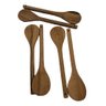 Kit 6 Colheres de Pau 30 Cm em Madeira Artesanal Teixeira:marrom-claro - 6