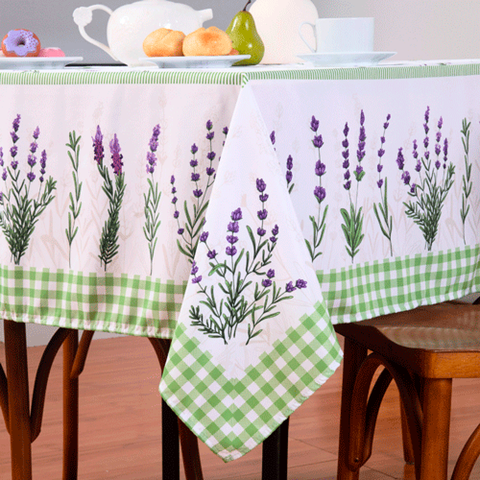 Toalha de Mesa Estampada Allegra 6 Lugares 100% Pol. Lavanda