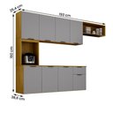 Ver imagem 4 de Armario de Cozinha Nara Compacta 8 Portas com 1 Gaveta 193cm Cinamomo/cinza
