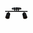 Ver imagem 1 de Spot Trilho Industrial Aluminio Teto 2 Luzes Gu10 Bivolt Lumini Lab - Preto Brilhante