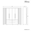 Ver imagem 4 de Guarda Roupa Casal Doble 4 Portas e 4 Gavetas Freijó/titanium com Espelho - Móveis Albatroz