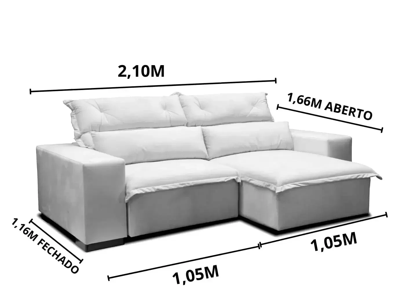 Sofá 2 Lugares Retrátil e Reclinável - LGN010:200CM - 2