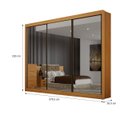 Ver imagem 3 de Guarda Roupa Casal 3 Portas Espelhado Milano - Arbo Design