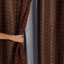 Ver imagem 2 de Cortina Daily Varão 2m Blackout Cinza PVC com Voil Xadrez 2,80MX1,60m Sala Quarto Marrom