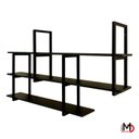 Ver imagem 5 de Prateleira Suspensa Prática Estilo Industrial Suporte de Metal e Mdf Preto para Sala Quarto Cozinha