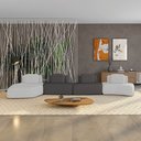 Ver imagem 1 de Sofá 4 Lugares Orgânico com Chaise e 3 Módulos Berlim bouclê Cz K01 - D’Rossi