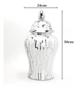 Ver imagem 7 de Vaso Decorativo Porcelana Chinesa Branco Prateado 50x24