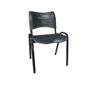 Cadeira Iso Fixa Desmontável para Igrejas, Recepção Sala de Espera Dvs Preta Plastica