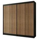 Ver imagem 1 de Conjunto 2 Guarda-Roupas 4 Portas de Correr Preto/Rustic Tokio Madesa