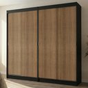 Ver imagem 3 de Conjunto 2 Guarda-Roupas 4 Portas de Correr Preto/Rustic Tokio Madesa