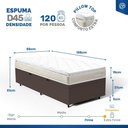Ver imagem 3 de Cama Box Baú com Colchão de Espuma D45 Pillow Top Ortopédico Domo Solteiro 88cm
